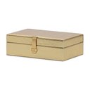 Ver imagem 2 de Caixa em Mdf com Revestimento em Pu Dourada 23x14,5x7,5cm