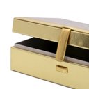 Ver imagem 3 de Caixa em Mdf com Revestimento em Pu Dourada 23x14,5x7,5cm