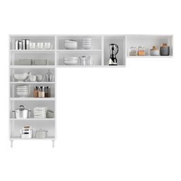 Kit de Cozinha Modulada 3 Peças Mirage New (2 Armários + 1 Paneleiro) Cpt114 Branco/preto - - 5
