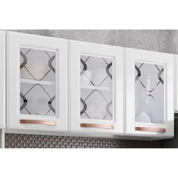 Kit de Cozinha Modulada 3 Peças Mirage New (2 Armários + 1 Paneleiro) Cpt114 Branco/preto - - 3