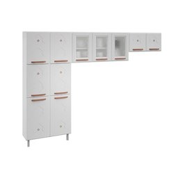 Kit de Cozinha Modulada 3 Peças Mirage New (2 Armários + 1 Paneleiro) Cpt114 Branco/preto - - 9