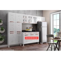 Kit de Cozinha Modulada 3 Peças Mirage New (2 Armários + 1 Paneleiro) Cpt114 Branco/preto - - 2