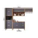 Ver imagem 2 de Cozinha Completa Eloise 4 Peças (2aéreos+1balcão+1torrequente) C4p181 Freijo/titanium - Mgm