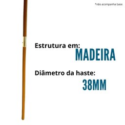 Ombrelone Guarda Sol Sombreiro Central Praia Piscina 3,0m Retrátil Topo Ventilado Estrutura Madeira - 3