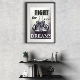 Quadro Frase Motivacional Boxe - 60x48cm:madeira Branca - 2 Quadro Frase Motivacional Boxe - 60x48cm:madeira Branca - 2