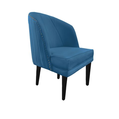 Poltrona Decorativa Adele Suede Azul Royal - Dominic Decor
