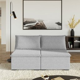 Sofá Modular 2 Módulos Centrais Zen CabeCasa MadeiraMadeira - 2