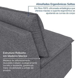 Sofá Modular 2 Módulos Centrais Zen CabeCasa MadeiraMadeira - 5