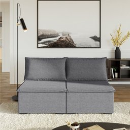 Sofá Modular 2 Módulos Centrais Zen CabeCasa MadeiraMadeira - 2