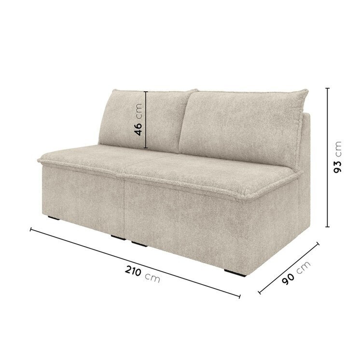 Sofá Modular 2 Módulos Centrais Zen Cabecasa Madeiramadeira - 3