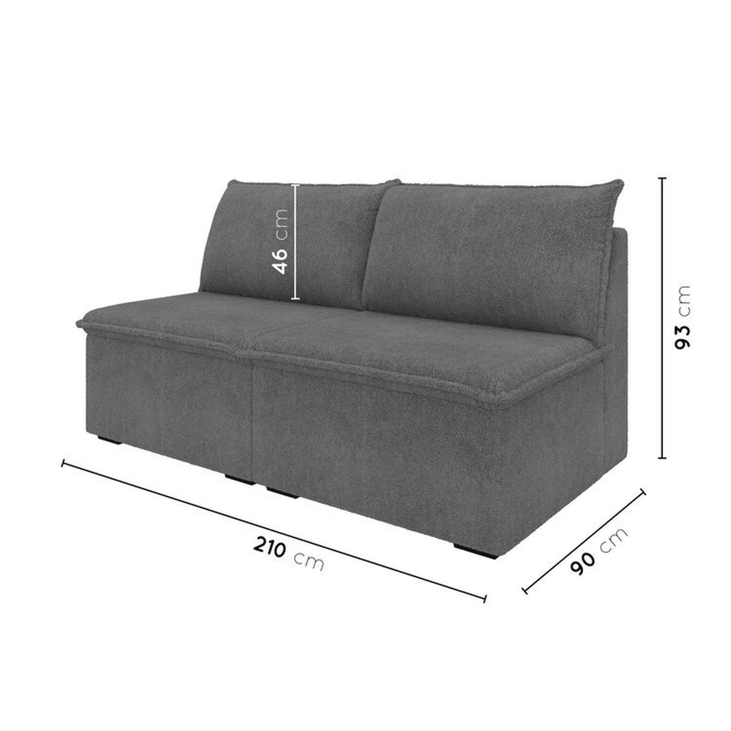 Sofá Modular 2 Módulos Centrais Zen Cabecasa Madeiramadeira - 3