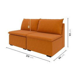 Sofá Modular 2 Módulos Centrais Zen CabeCasa MadeiraMadeira - 3