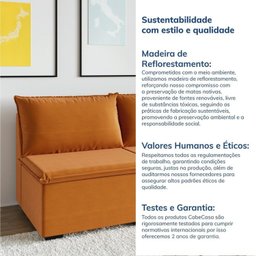 Sofá Modular 2 Módulos Centrais Zen CabeCasa MadeiraMadeira - 8
