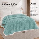 Ver imagem 3 de Cobertor Manta Santiago Casal 190x210cm Microfibra Dupla Face Sherpa Verde Tifanny Clara Luz Decora