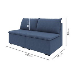 Sofá Modular 2 Módulos Centrais Zen CabeCasa MadeiraMadeira - 3