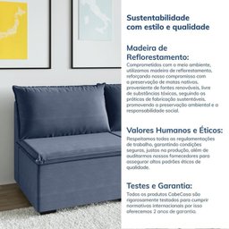 Sofá Modular 2 Módulos Centrais Zen CabeCasa MadeiraMadeira - 8