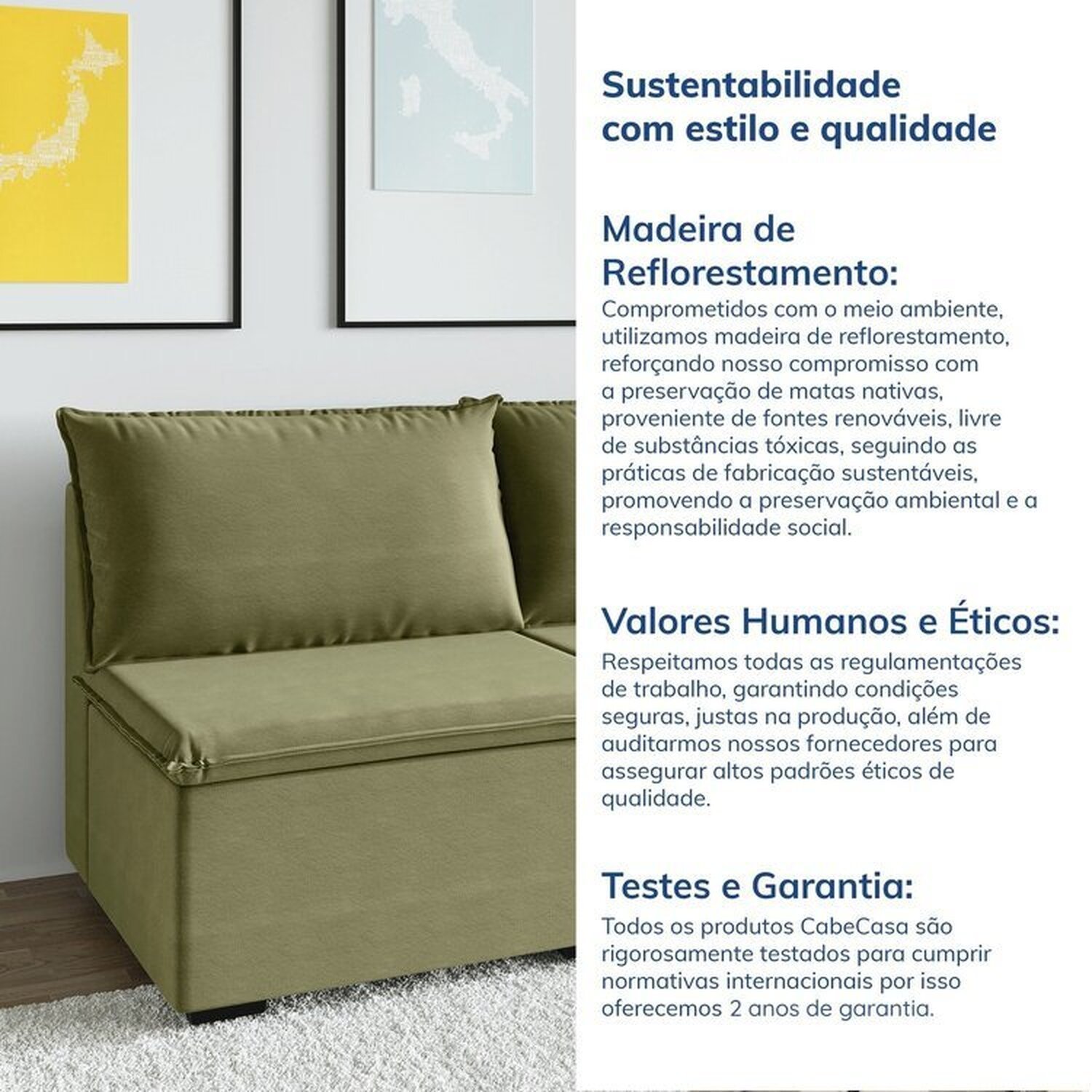 Sofá Modular 2 Módulos Centrais Zen Cabecasa Madeiramadeira - 8