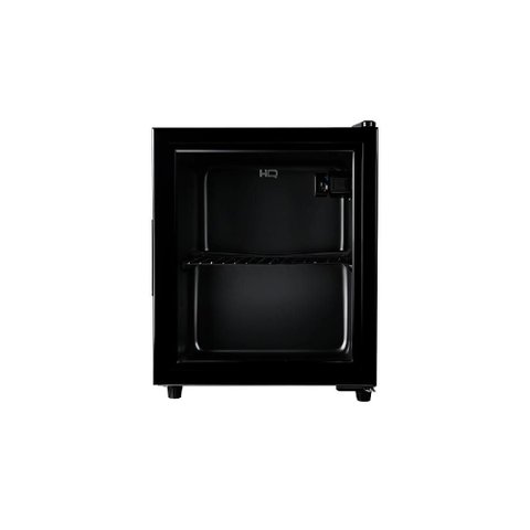 Frigobar Expositor Hq 50L Porta de Vidro Duplo Full Black com Luz Interna e Termostato Hq-50FBPV