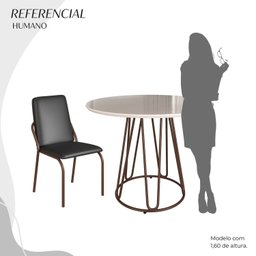 Conjunto Sala de Jantar Mesa Redonda 100cm Base Omega Tampo Mdf Laca com Vidro Malibu - 5 Conjunto Sala de Jantar Mesa Redonda 100cm Base Omega Tampo Mdf Laca com Vidro Malibu - 5