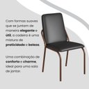 Ver imagem 7 de Conjunto Sala de Jantar Mesa Redonda 100cm Base Omega Tampo MDF Laca com Vidro Malibu Marrom/Preto