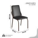 Ver imagem 4 de Conjunto Sala de Jantar Mesa Redonda 100cm Base Omega Tampo MDF Laca com Vidro Malibu Marrom/Preto