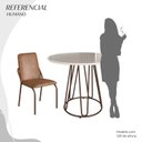 Ver imagem 5 de Conjunto Sala de Jantar Mesa Redonda 100cm Base Omega Tampo MDF Laca com Vidro Malibu Marrom