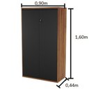 Ver imagem 4 de Armário Gold Alto 2 Portas 90cm x 160cm x 44cm Marrom/Noce/Preto