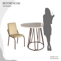 Conjunto Sala de Jantar Mesa Redonda 100cm Base Omega Tampo Mdf Laca com Vidro Malibu - 5