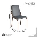 Ver imagem 4 de Conjunto Sala de Jantar Mesa Redonda 100cm Base Omega Tampo MDF Laca com Vidro Malibu Marrom/Grafite