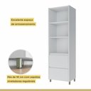 Ver imagem 6 de Lavanderia Modulada com Armário Aéreo, Armário Multiúso e Balcão 100% MDF Rainha Branco/Nature