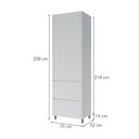 Ver imagem 3 de Lavanderia Modulada com Armário Aéreo, Armário Multiúso e Balcão 100% MDF Rainha Branco/Nature