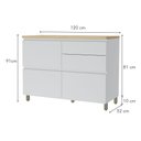 Ver imagem 4 de Lavanderia Modulada com Armário Aéreo, Armário Multiúso e Balcão 100% MDF Rainha Branco/Nature