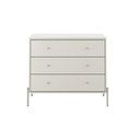 Ver imagem 2 de Cômoda com 3 Gavetas Jasper 94 cm - Off White Fosco com Champanhe