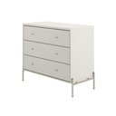 Ver imagem 3 de Cômoda com 3 Gavetas Jasper 94 cm - Off White Fosco com Champanhe