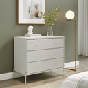 Ver imagem 1 de Cômoda com 3 Gavetas Jasper 94 cm - Off White Fosco com Champanhe
