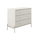 Ver imagem 4 de Cômoda com 3 Gavetas Jasper 94 cm - Off White Fosco com Champanhe
