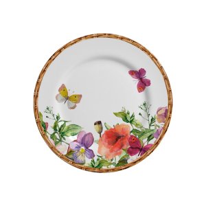 Conjunto Prato Sobremesa Flores Rattan Plus Com 6 Pcs
