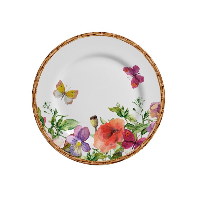 Conjunto Prato Sobremesa Flores Rattan Plus Com 6 Pcs