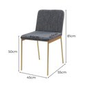 Ver imagem 6 de Cadeira de Metal para Sala de Jantar Chloe Estofada Colorido/Dourado/Chumbo