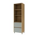 Ver imagem 4 de Lavanderia Modulada com Armário Aéreo, Armário Multiuso com Balcão 100% MDF Rainha Marrom/Nature/Verde