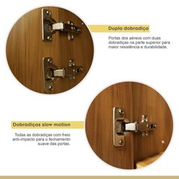 Lavanderia Modulada com Armário Aéreo, Armário Multiuso com Balcão 100% Mdf Rainha - 13