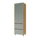 Ver imagem 5 de Lavanderia Modulada com Armário Aéreo, Armário Multiuso com Balcão 100% MDF Rainha Marrom/Nature/Verde
