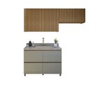 Ver imagem 2 de Lavanderia Modulada com 2 Armários Aéreos e Balcão 100% MDF Rainha Verde/Nature