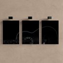 Ver imagem 4 de Kit 3 Quadro Decorativo Violão Musica Instrumentos Moderno 28x20cm
