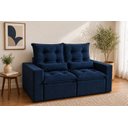 Ver imagem 2 de Sofá Retrátil e Reclinável 1,50m em Tecido Suede Azul
