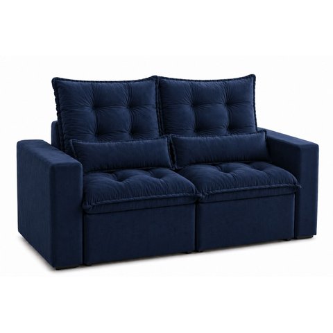 Sofá Retrátil e Reclinável 1,50m em Tecido Suede Azul