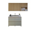 Ver imagem 2 de Lavanderia Modulada com Balcão 1 Porta e 2 Armários Aéreos 100% MDF Rainha Verde/Nature