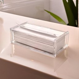 Toalheiro Porta Papel Toalha Interfolha em Acrílico 4mm Transparente - 4