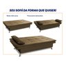 Sofá Cama Pérsia 3 Lugares Suede Velut - King House - 5