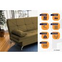 Ver imagem 3 de Sofá Cama Pérsia 3 Lugares Suede Velut - King House